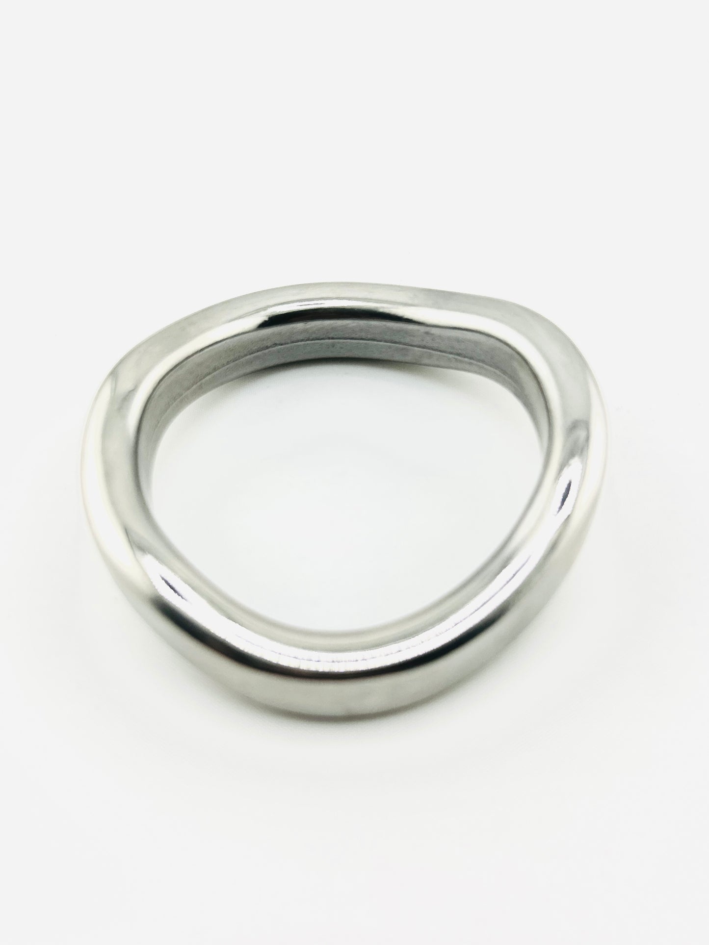 SQUARE CONTOURED STAINLESS STEEL COCK RING